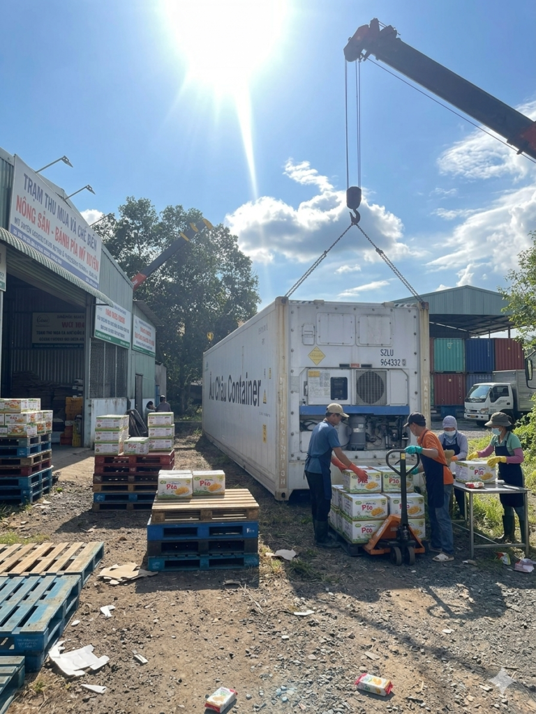 container lạnh bánh pía Sóc Trăng