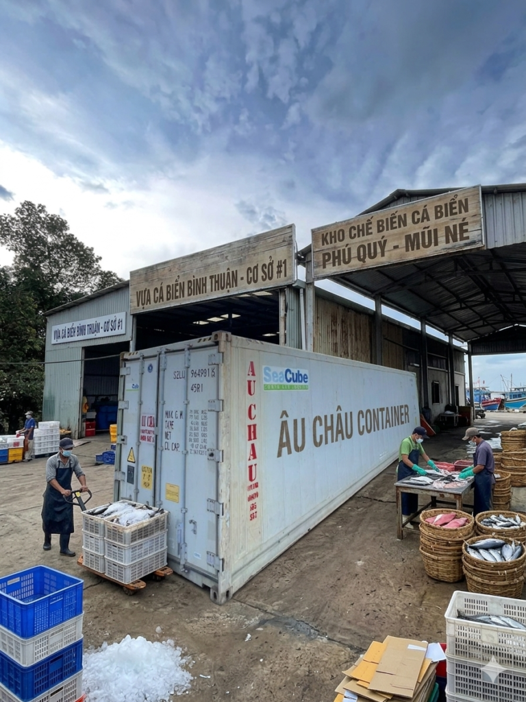 container lạnh cá biển Bình Thuận
