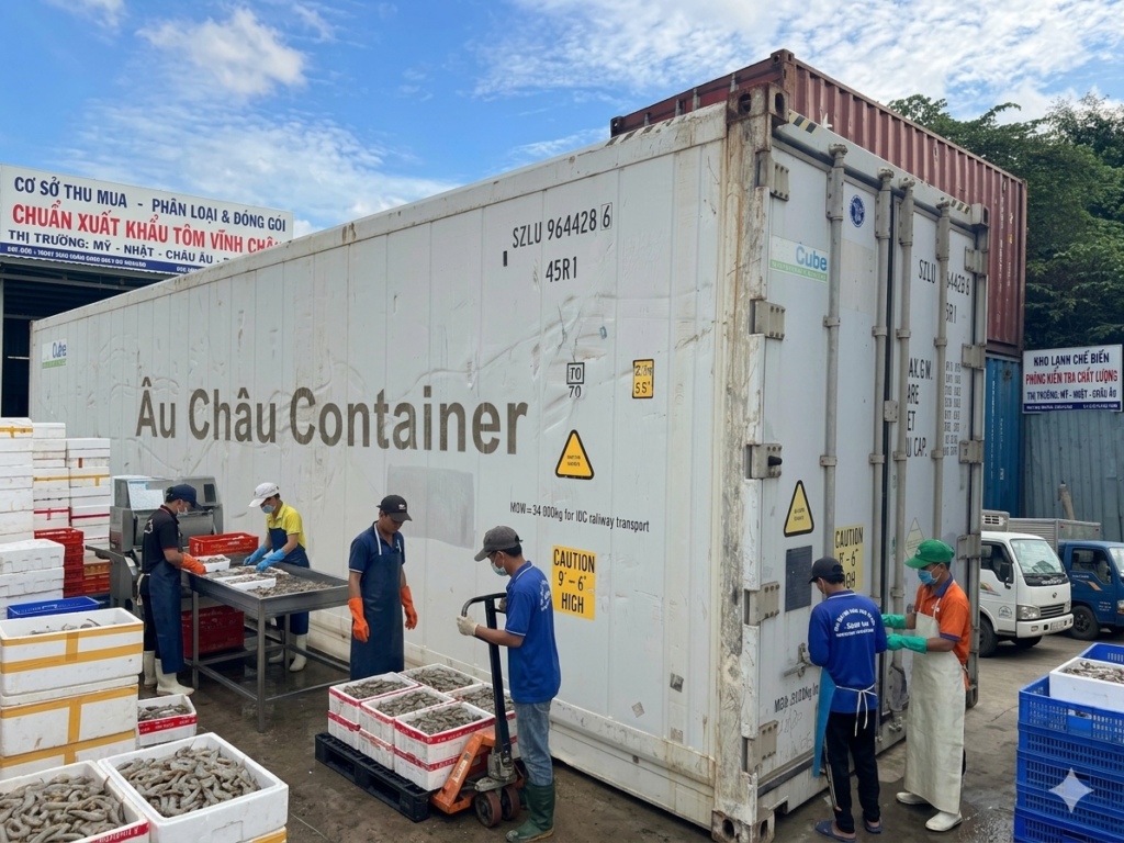 container lạnh tôm Sóc Trăng