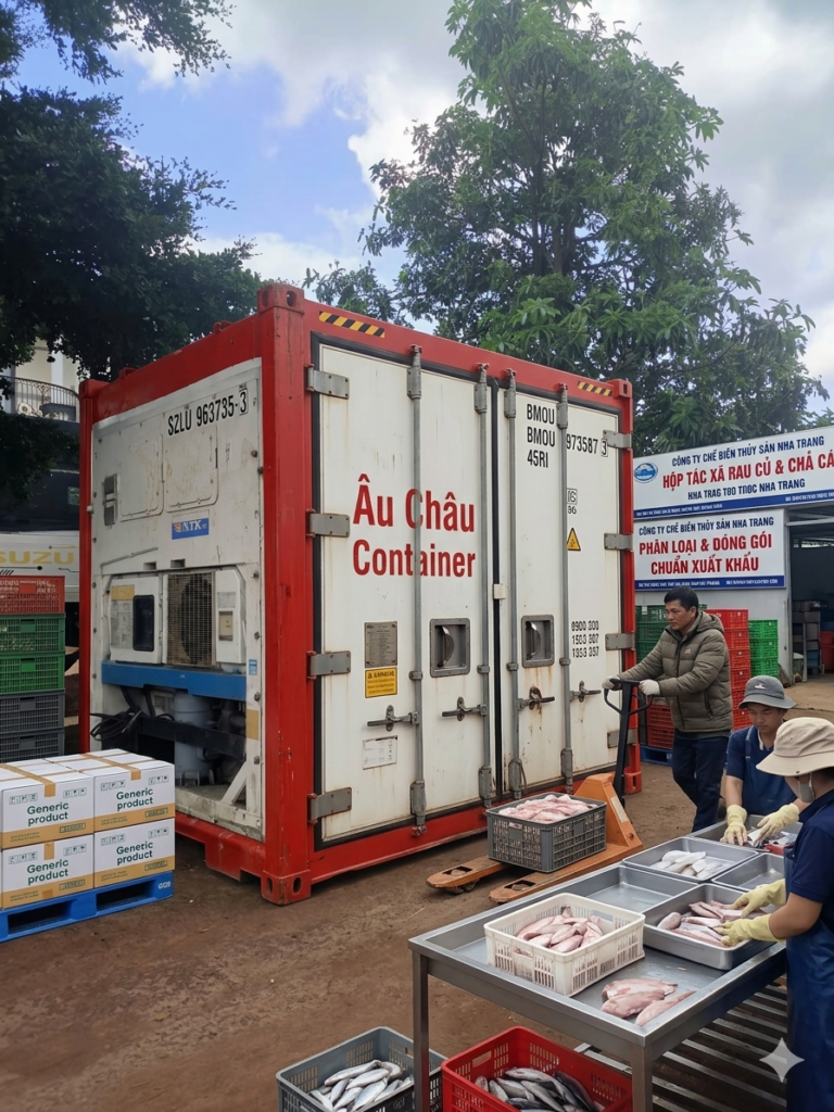 container lạnh chả cá Nha Trang