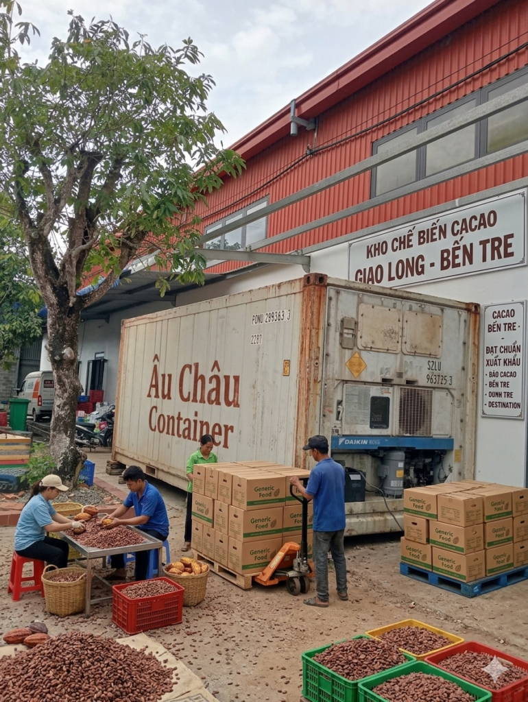 container lạnh bột cacao Bến Tre