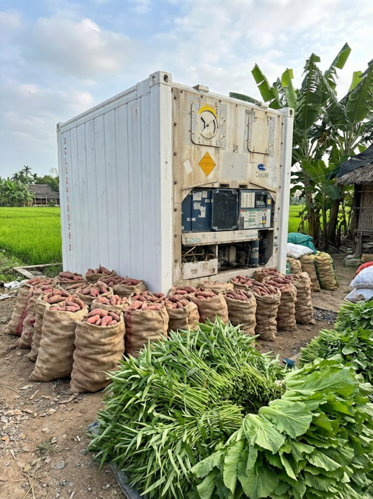 Container lạnh 10 feet bảo quản nông sản khoai lang rau củ — Âu Châu Container