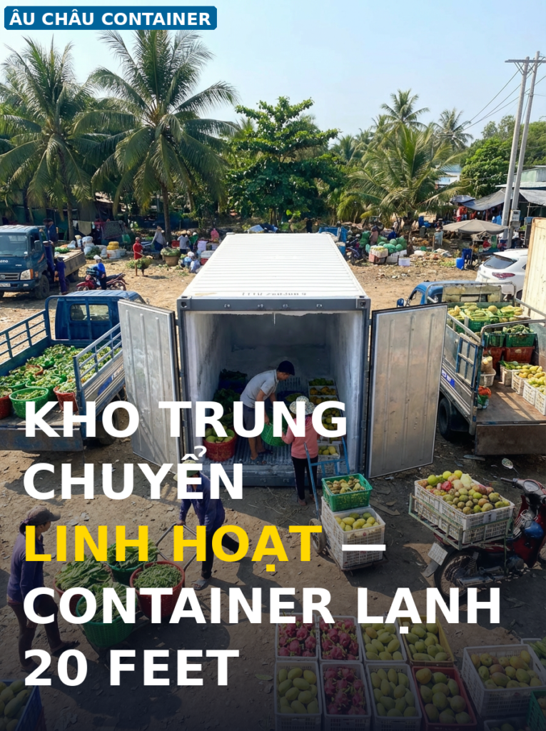 container lạnh 20 feet kho trung chuyển thương lái nông sản miền Nam