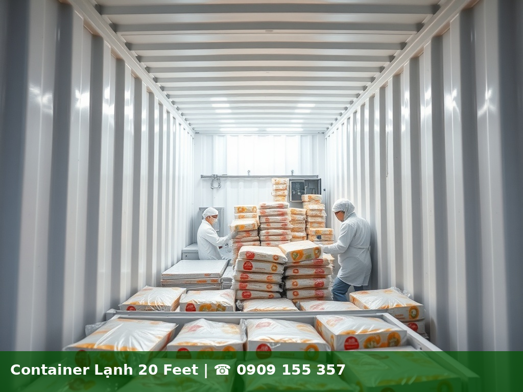 container lạnh 20 feet nhà máy chế biến thực phẩm Đồng Nai