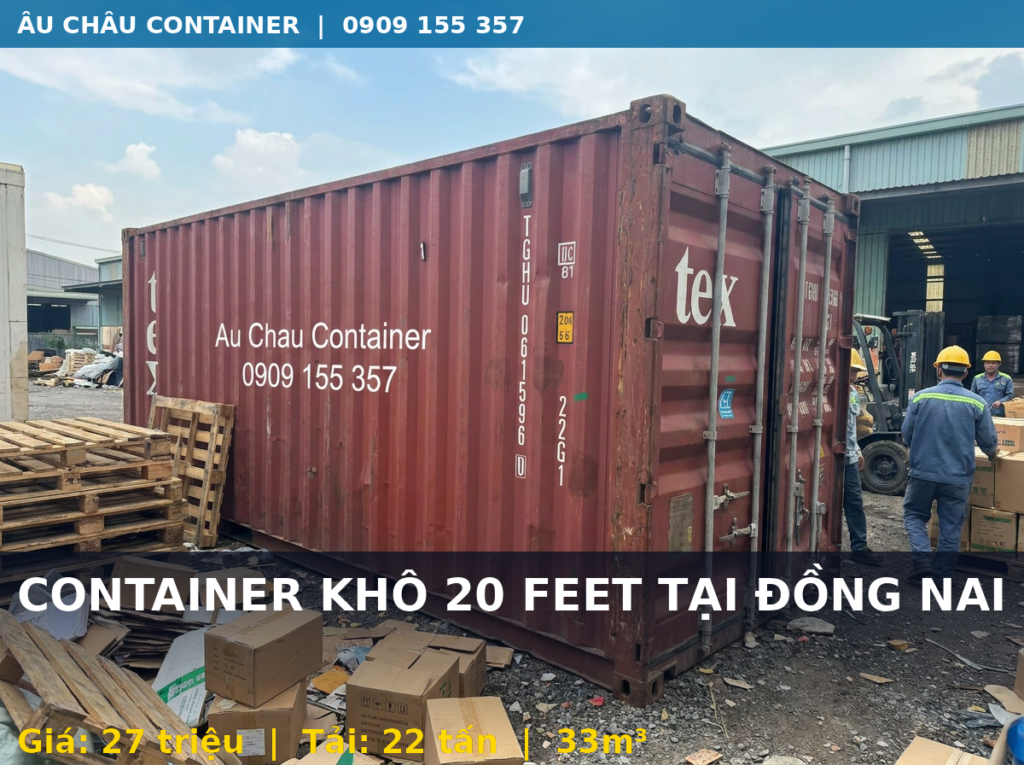 giá container khô 20 feet tại Đồng Nai