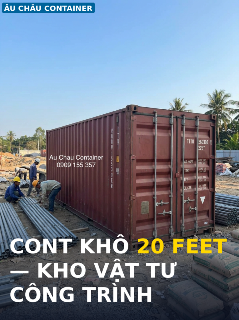 cont khô 20 feet cho công trình xây dựng Khánh Hòa thông số