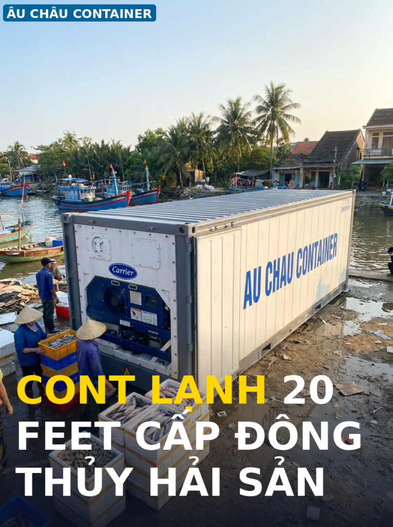 cont lạnh 20 feet cấp đông thủy hải sản