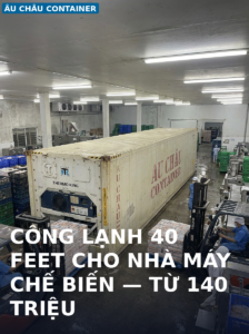 công lạnh 40 feet cho nhà máy chế biến thực phẩm — kho lạnh di động 67m³ từ 140 triệu