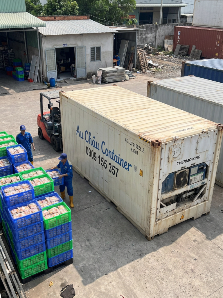 container lạnh 10 feet tại Bình Dương đặt tại xưởng sản xuất