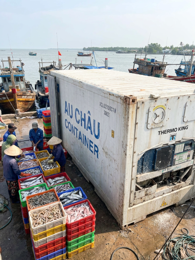 container lạnh 10 feet cấp đông thủy hải sản tại Kiên Giang